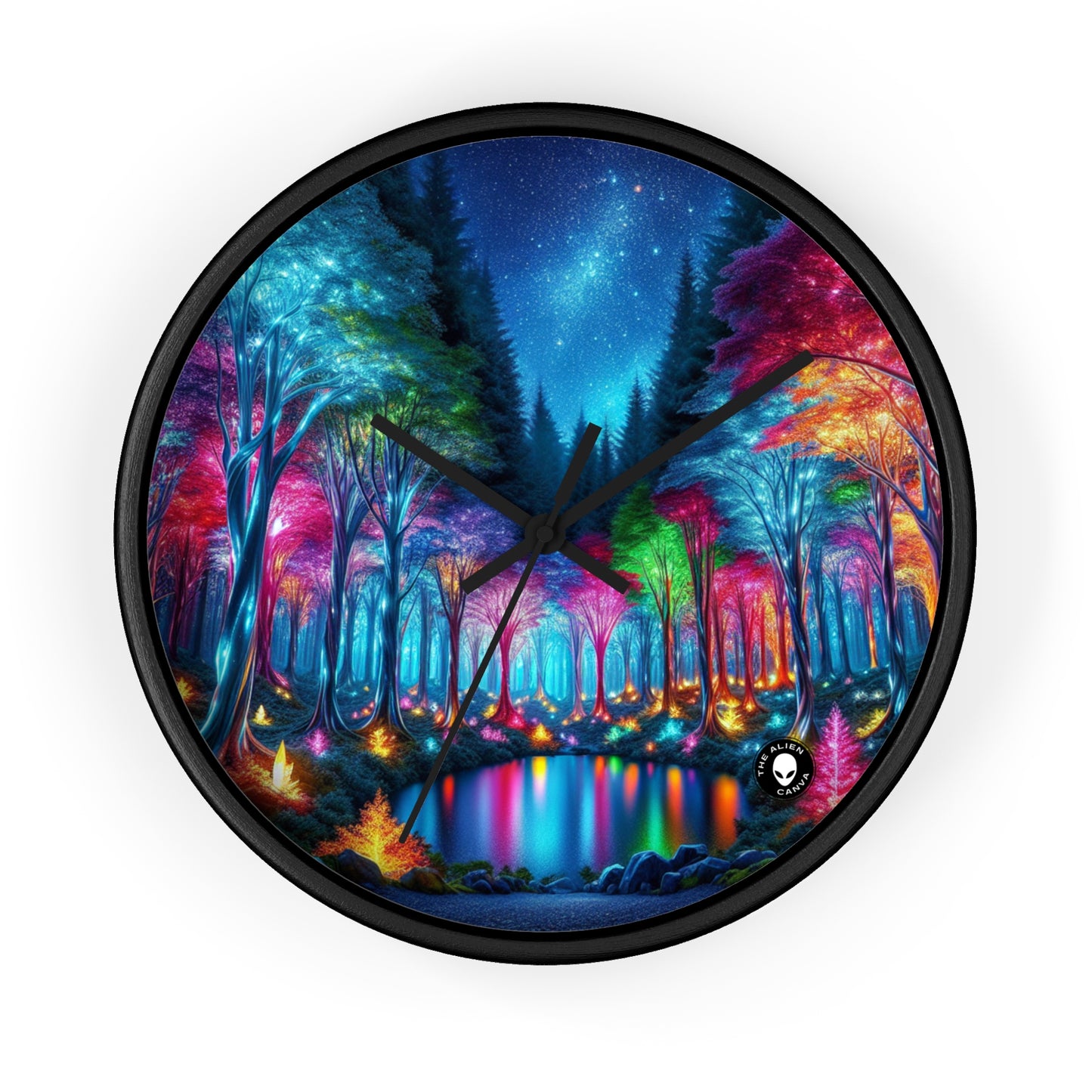 "Crystal Glow: The Enchanted Forest" - The Alien Wall Clock