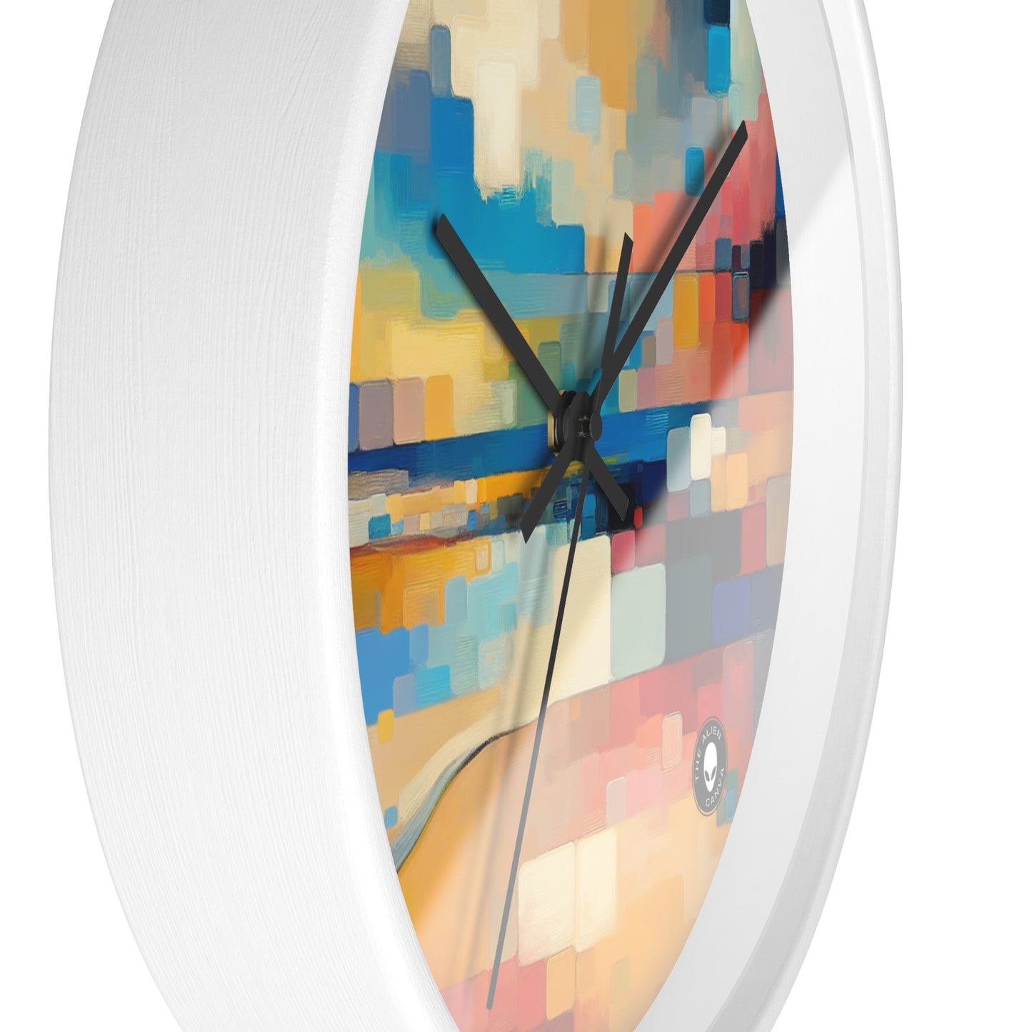 "Sunset Serenity: Peinture de champs de couleurs pastel doux" - La peinture de champs de couleurs de l'horloge murale Alien