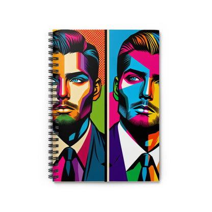 "Celebrity Pop Art Portrait" - The Alien Spiral Notebook (Ruled Line) Pop Art Style