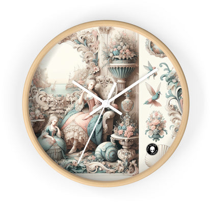 "Enchantement dans les jardins pastel : Rococo Fairy Princess" - L'horloge murale Alien Rococo