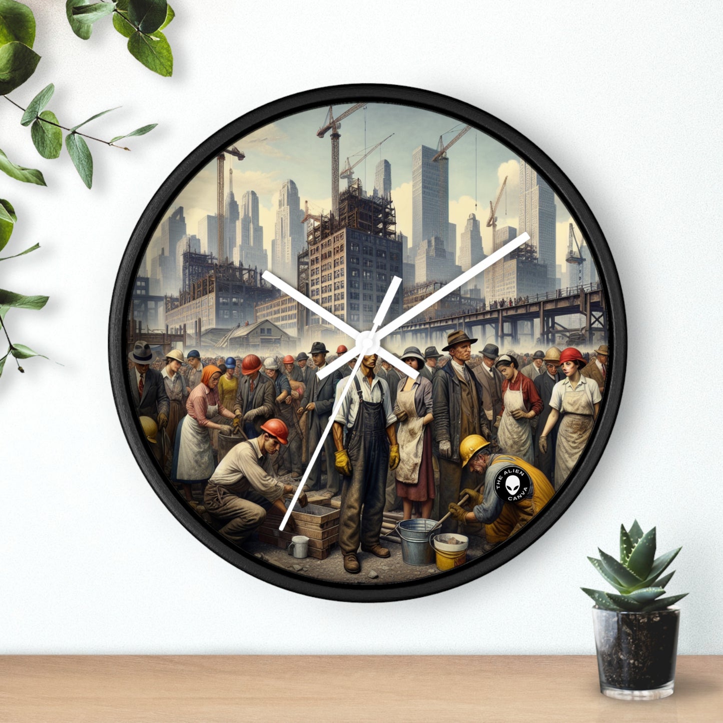 Title: "Unity in Action: Celebrating Solidarity's Triumph" - The Alien Wall Clock Social Realism