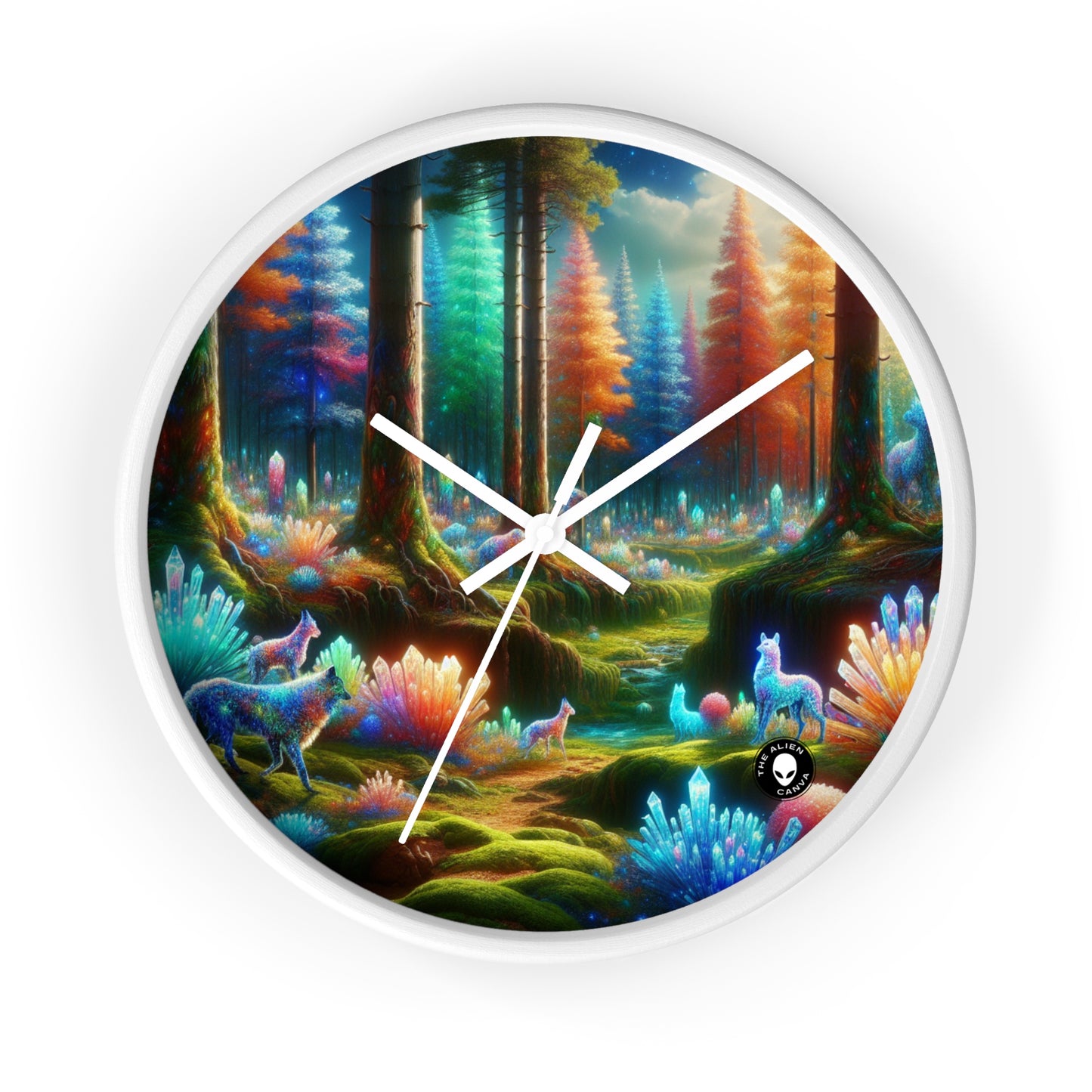 « Crystal Grove : une forêt de contes de fées » – L'horloge murale extraterrestre