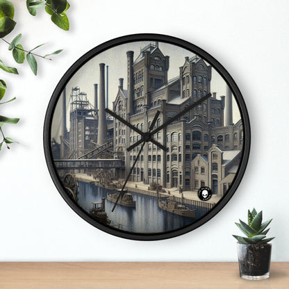 "Urban Precision: Modern Cityscape in the Style of Precisionism" - The Alien Wall Clock Precisionism