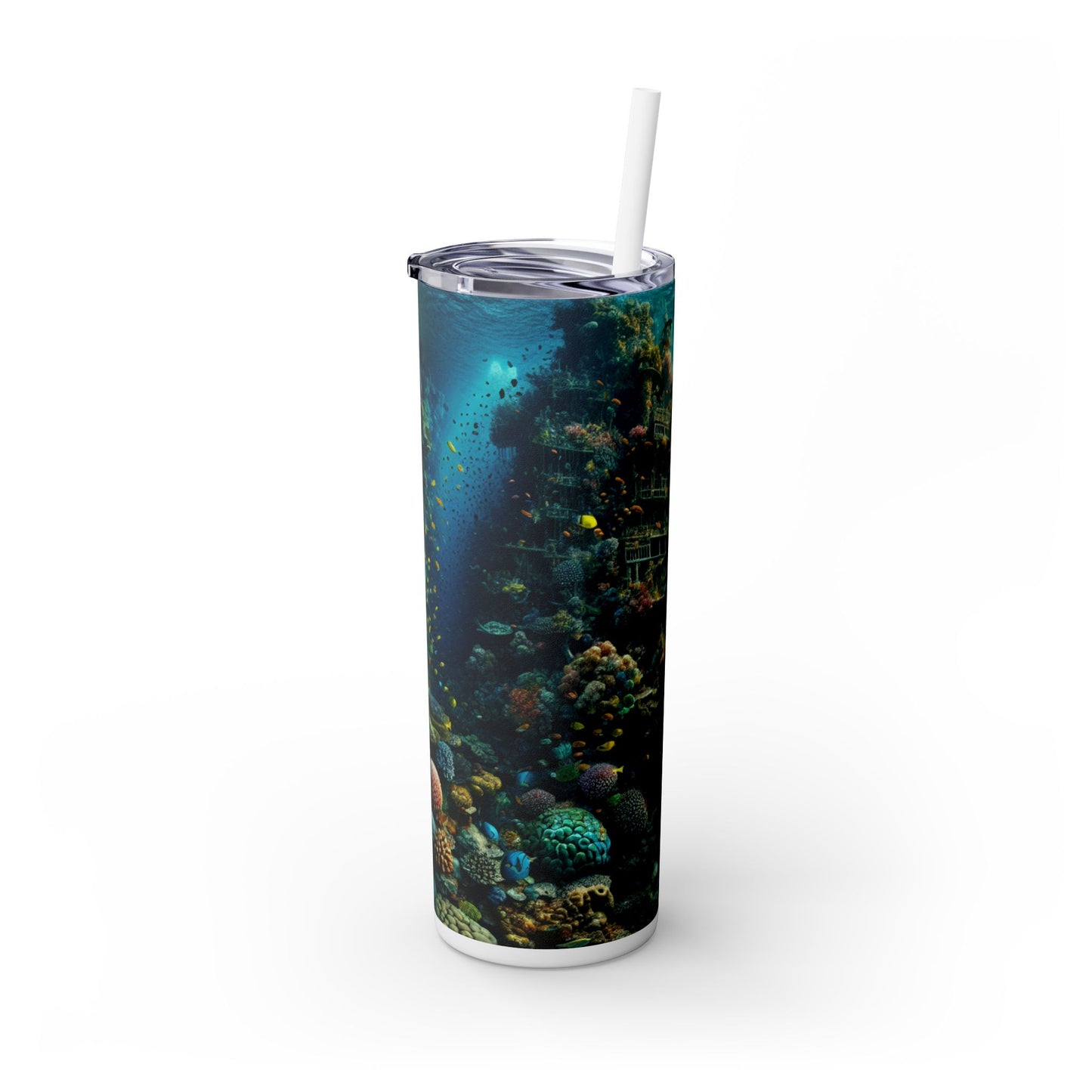 "Whimsical Underwater World" - The Alien Maars® Skinny Tumbler with Straw 20oz