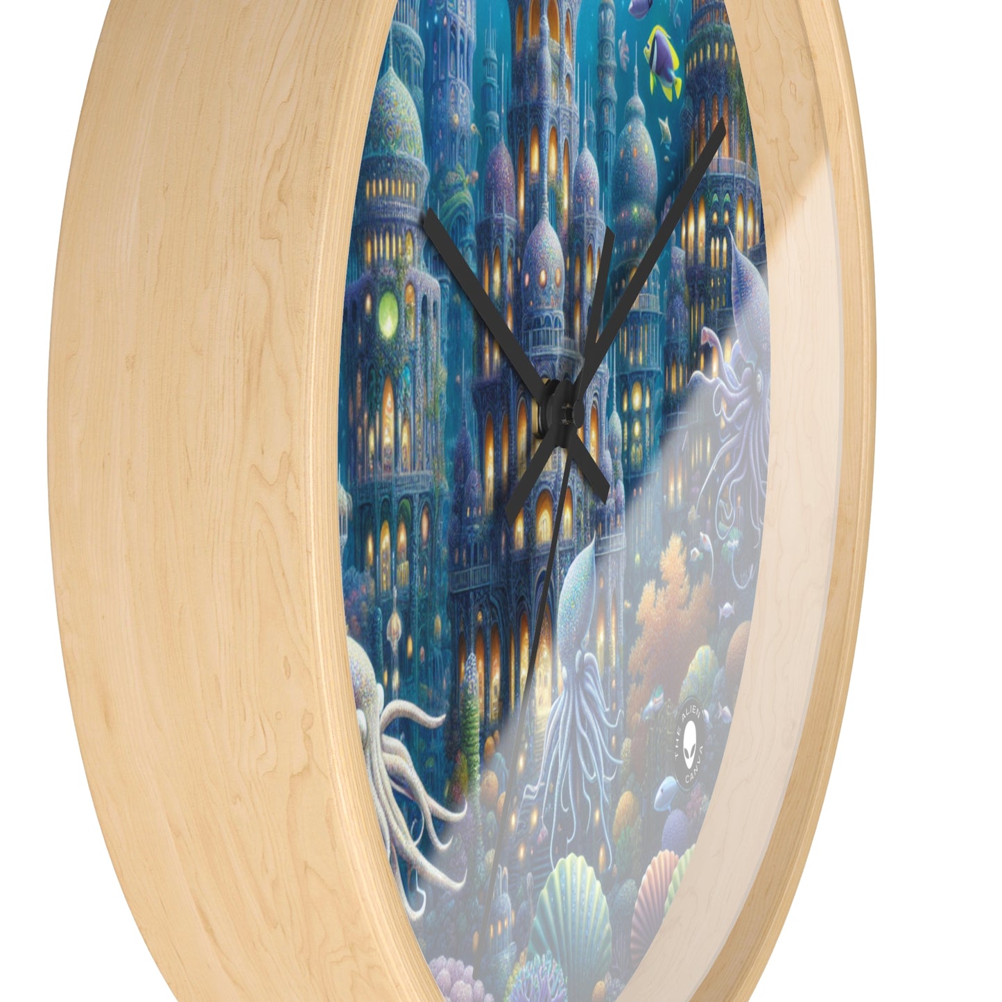 "Enchanting Atlantis: A Harmony of Sea Creatures" - The Alien Wall Clock