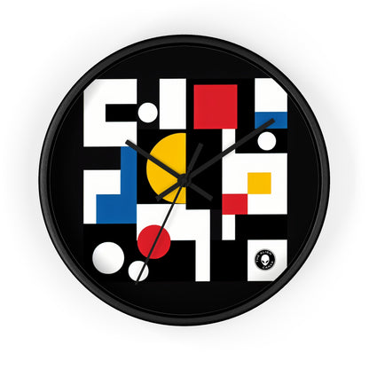 "Suprematic Harmony: Exploring Geometric Composition with Bold Colors" - The Alien Wall Clock Suprematism