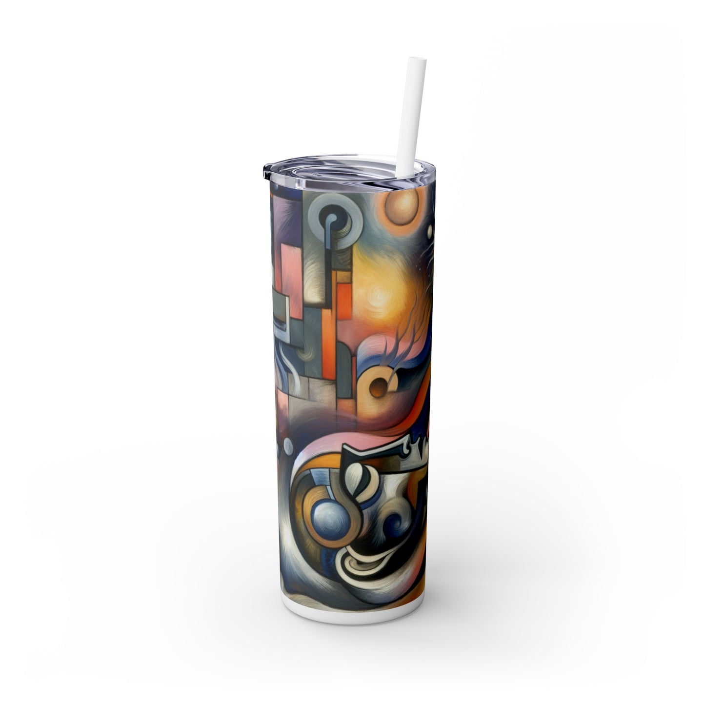 "Everyday Enchantment: A Surreal World in Motion" - The Alien Maars® Skinny Tumbler with Straw 20oz Surrealist Automatism