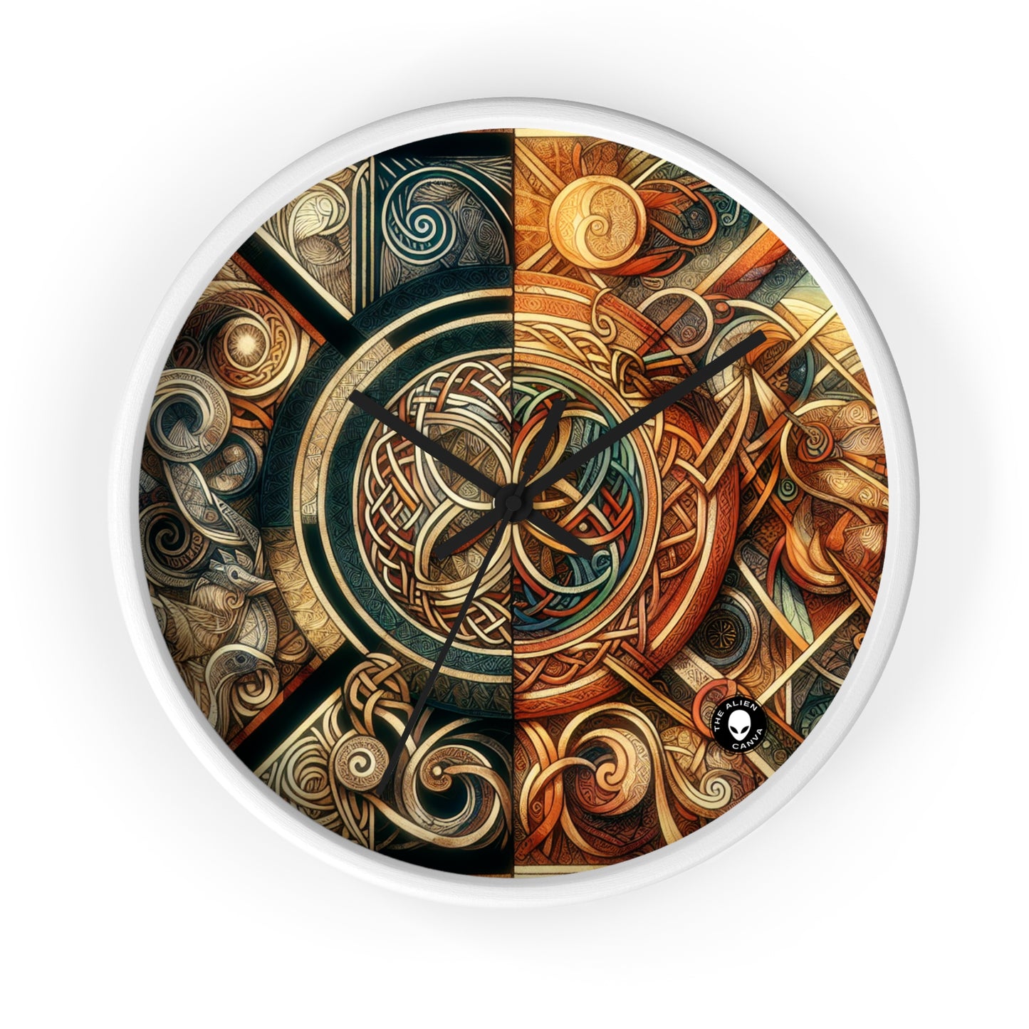 "Metamorphic Threads: Exploring Transformation through Celtic Knot Art" - The Alien Wall Clock Celtic Art