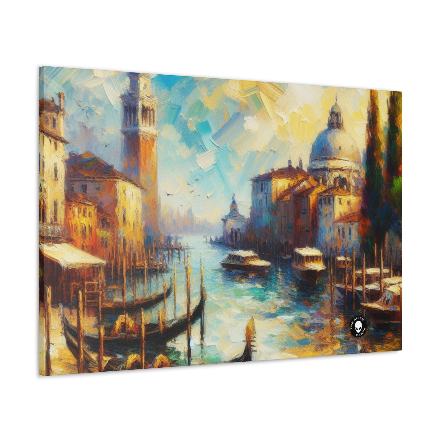 "Serenity in the City: Capturing the Golden Hour" - The Alien Canva Impressionism