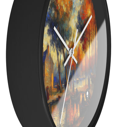 "Rainy Evening: A Post-Impressionist Cityscape" - The Alien Wall Clock Post-Impressionism