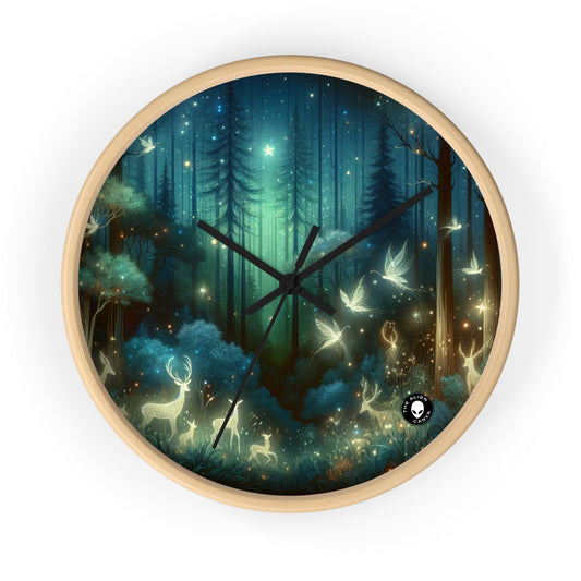 "Enchanted Night in the Whispering Woods" - The Alien Wall Clock