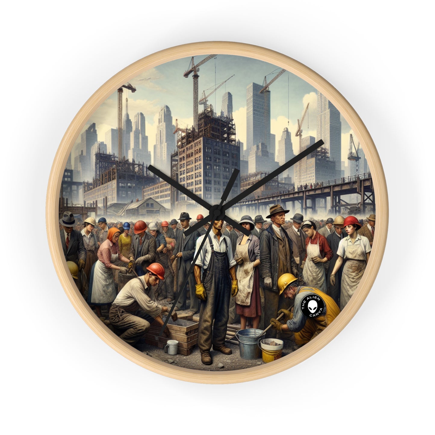 Title: "Unity in Action: Celebrating Solidarity's Triumph" - The Alien Wall Clock Social Realism