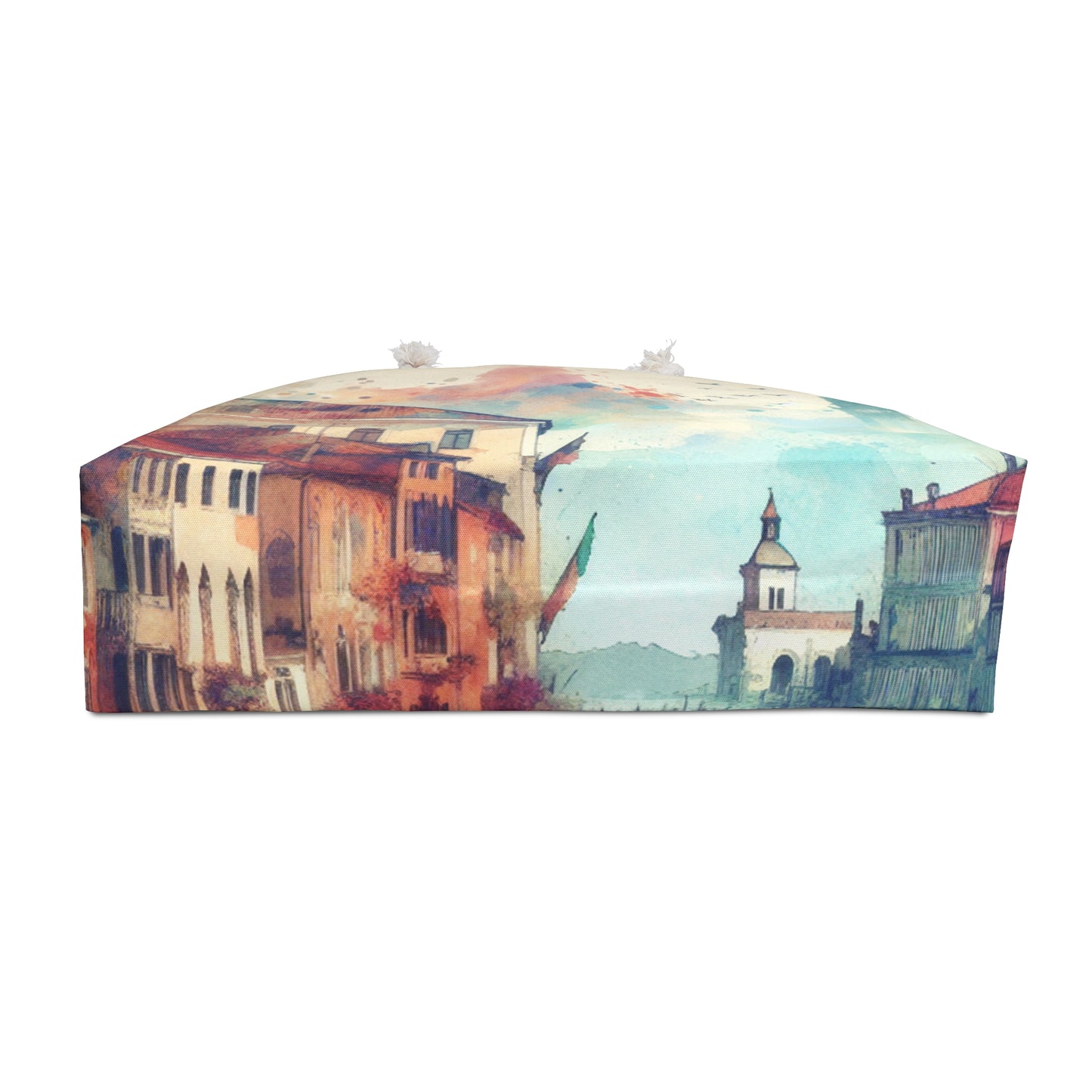 Tranquil Coast: A Serene Watercolor Sunset Painting - The Alien Weekender Bag Watercolor Painting