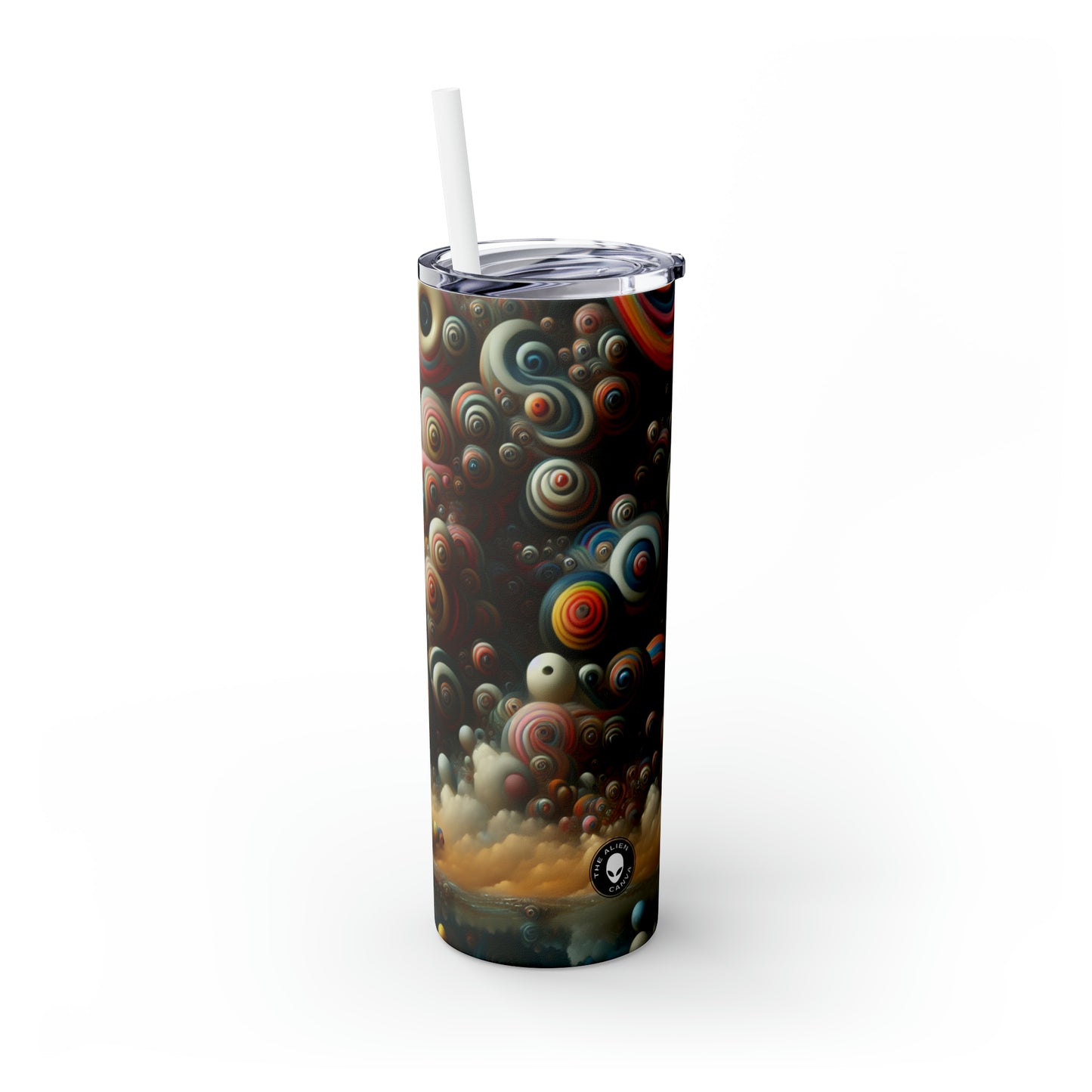 "Dreamscape Sojourn" - The Alien Maars® Skinny Tumbler with Straw 20oz Surrealism