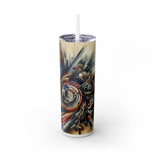 "Reinos fragmentados: una exploración surrealista en color y forma": el vaso delgado con pajita de Alien Maars®, 20 oz, arte de vanguardia