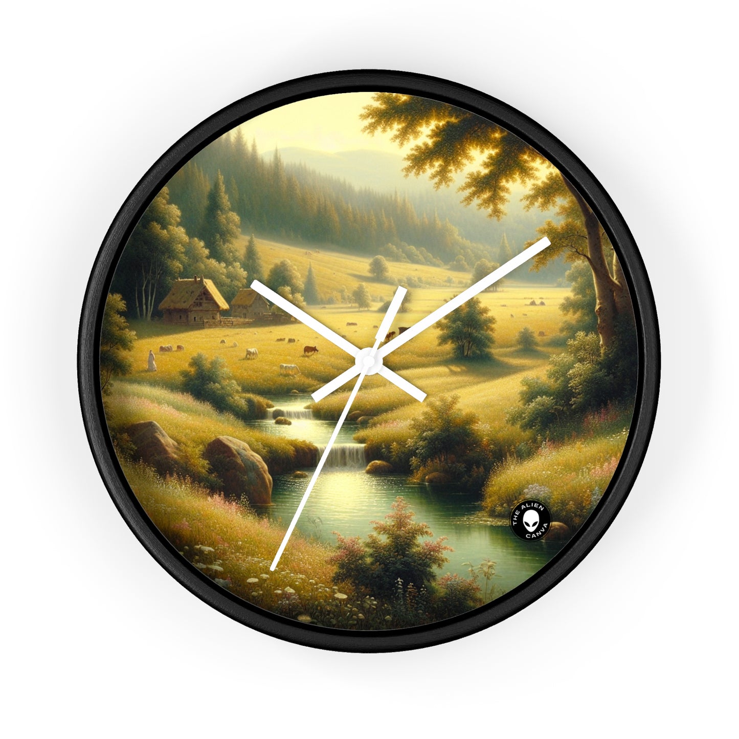 "Medieval Market: A Proto-Renaissance Scene" - The Alien Wall Clock Proto-Renaissance