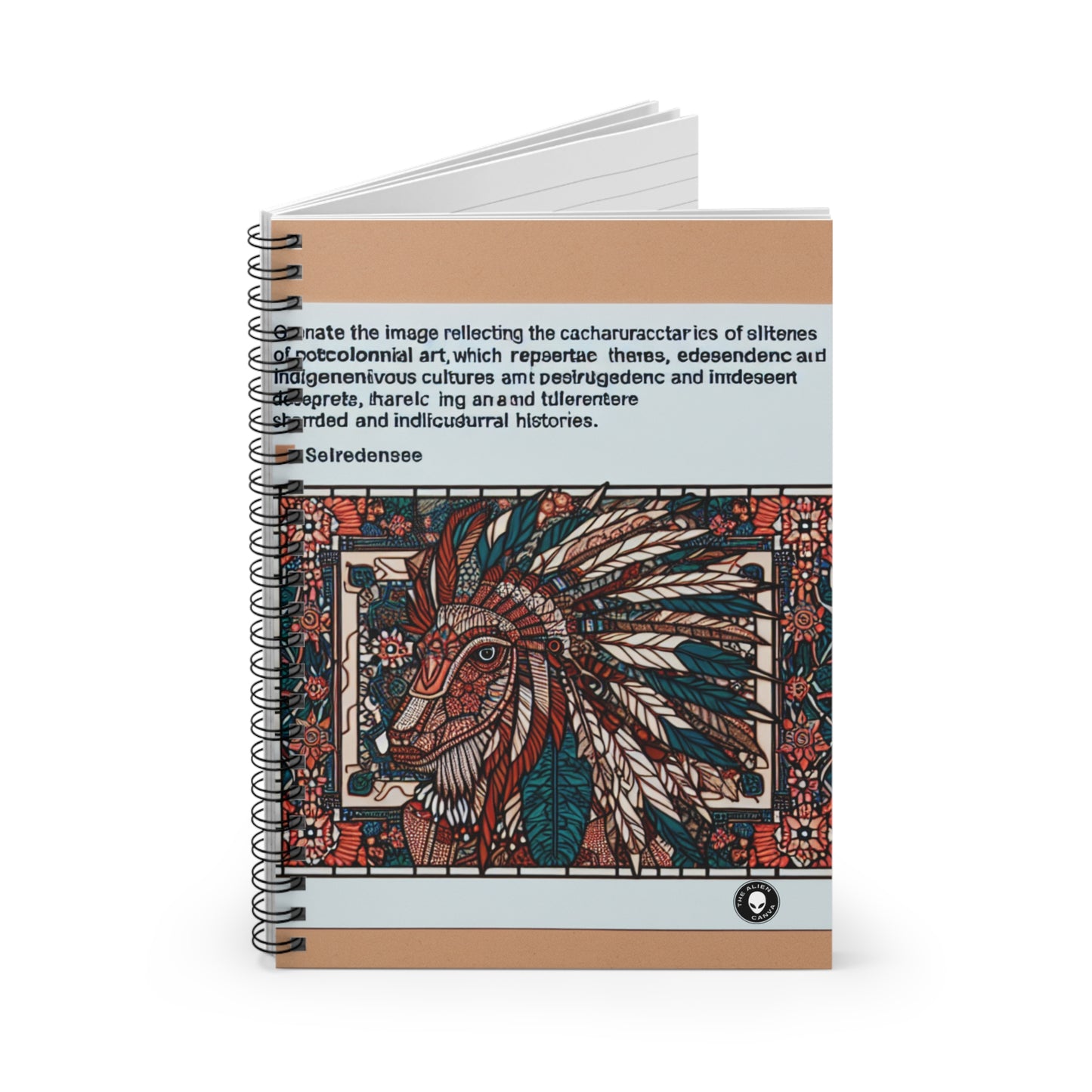 "Resilience Unveiled: A Postcolonial Celebration" - The Alien Spiral Notebook (Ruled Line) Postcolonial Art