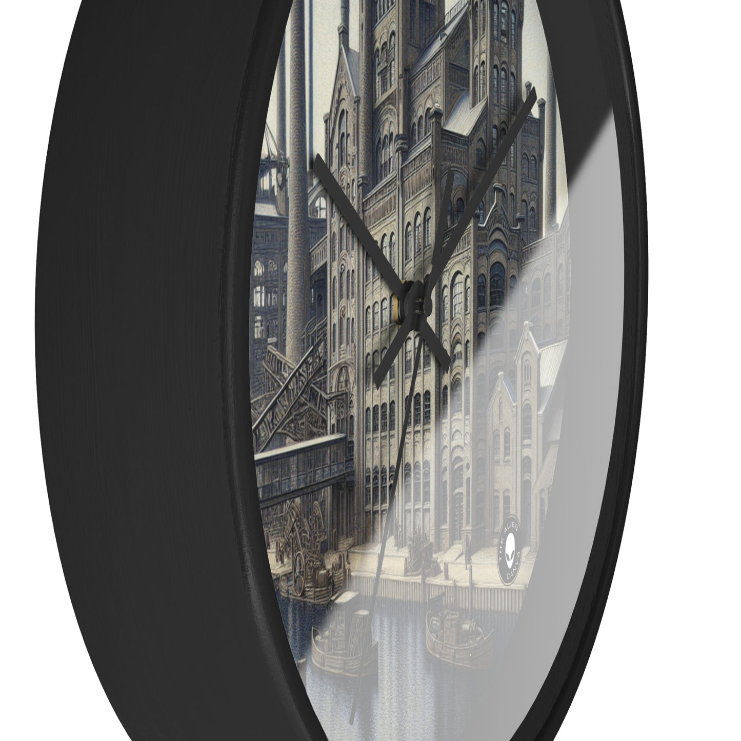 "Urban Precision: Modern Cityscape in the Style of Precisionism" - The Alien Wall Clock Precisionism