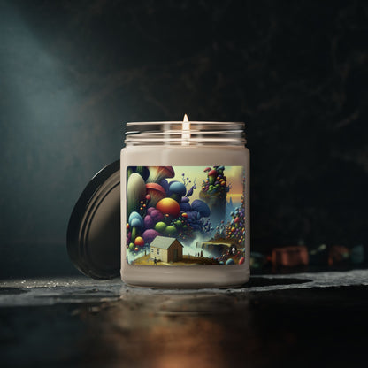 « Flore géante et villages miniatures : un pays des merveilles de rêve » – Bougie parfumée au soja Alien 9 oz