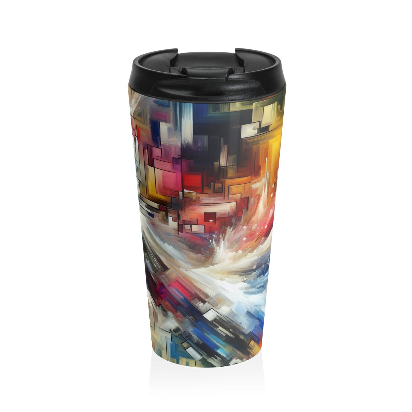 "Nature's Fury: An Abstract Expressionist Interpretation of a Raging Thunderstorm" - The Alien Stainless Steel Travel Mug Abstract Expressionism