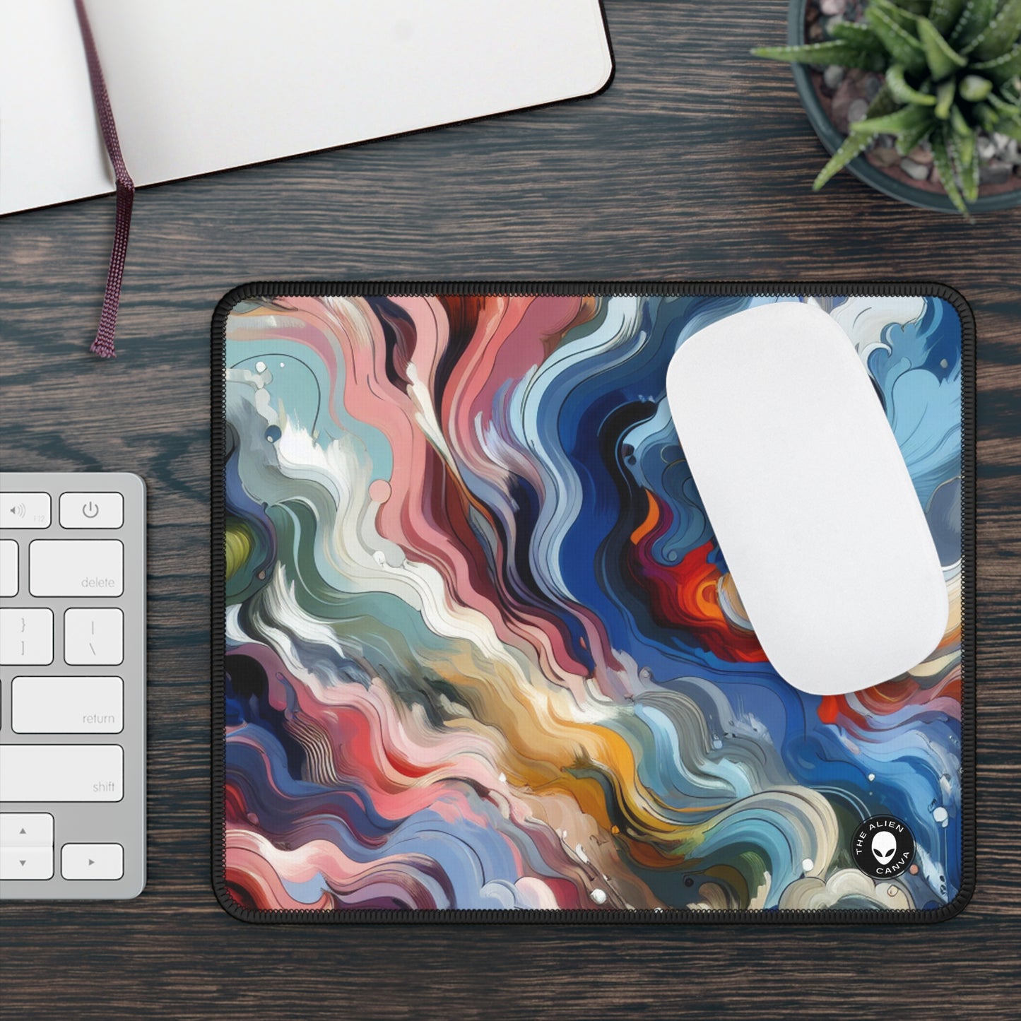 "Sunrise Serenity: Una pintura abstracta inspirada en la renovación" - The Alien Gaming Mouse Pad Lyrical Abstracción