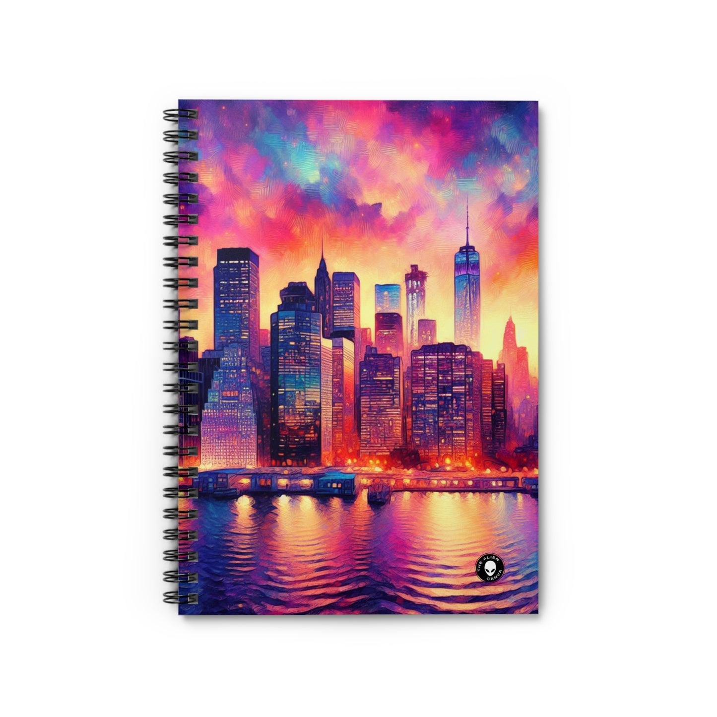 Hidden Oasis: A Spontaneous Impressionism Masterpiece in Vibrant Hues - The Alien Spiral Notebook (Ruled Line) Impressionism