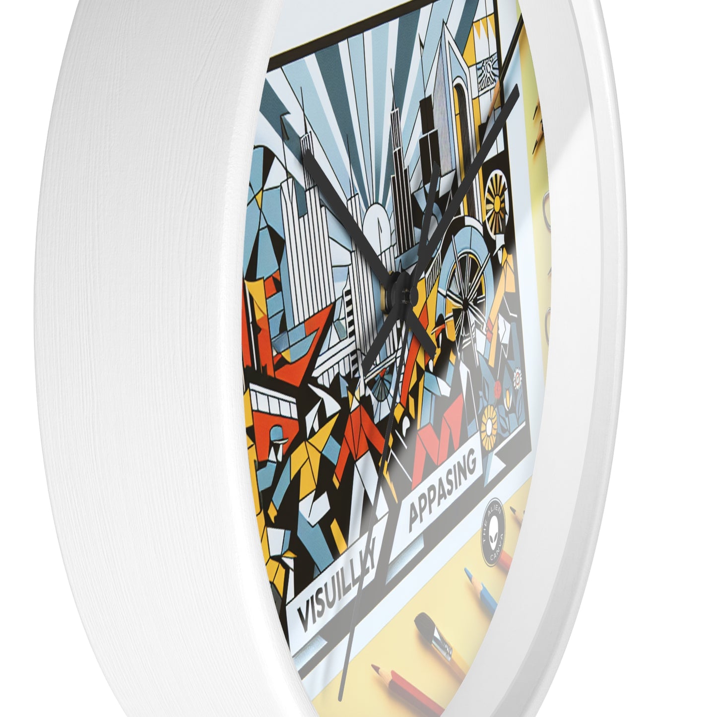 "Constructive City: A Vibrant Celebration of Urban Progress" - The Alien Wall Clock Constructivism