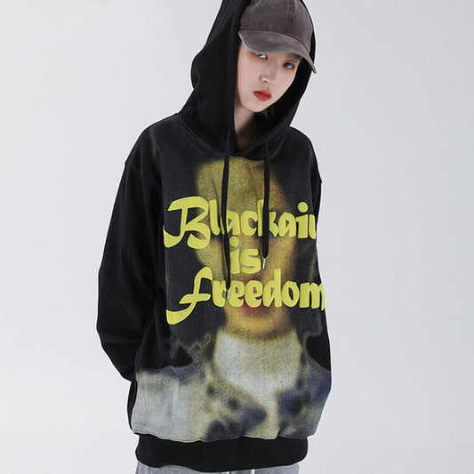 Printed graffiti foam print hoodie