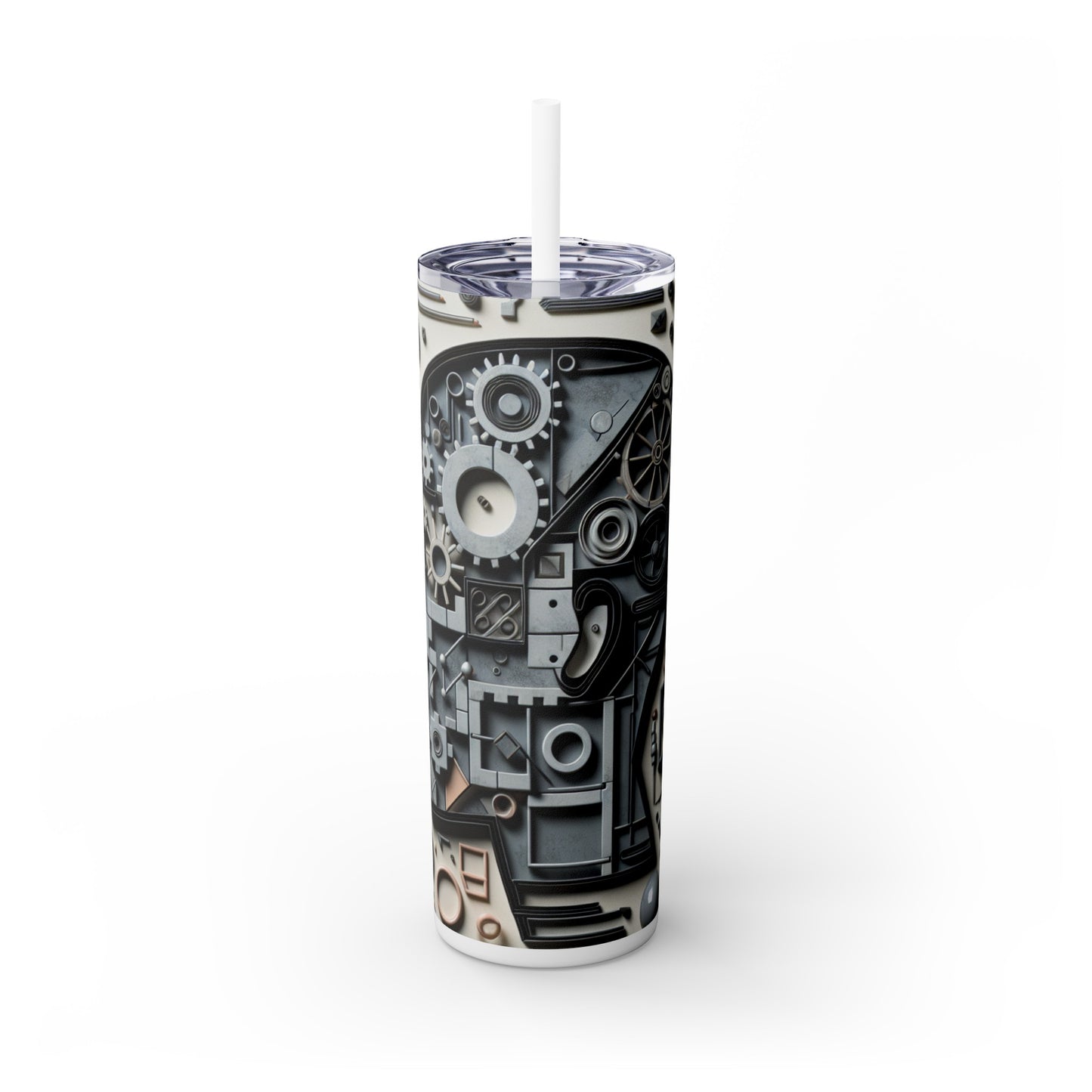 "Temporal Layers: Life's Journey Through Abstract Imagery" - The Alien Maars® Skinny Tumbler with Straw 20oz Conceptual Art