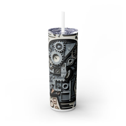 "Couches temporelles : le voyage de la vie à travers l'imagerie abstraite" - The Alien Maars® Skinny Tumbler avec paille 20oz Art conceptuel