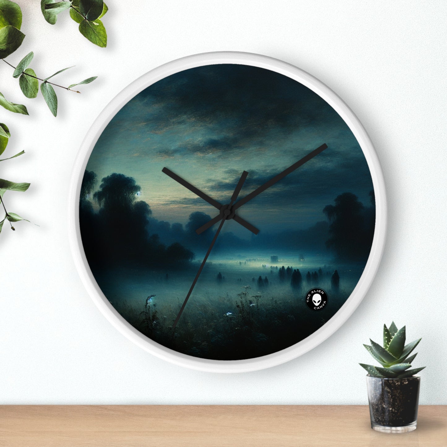 "Misty Twilight : un voyage tonaliste dans une sérénité silencieuse" - The Alien Wall Clock Tonalism