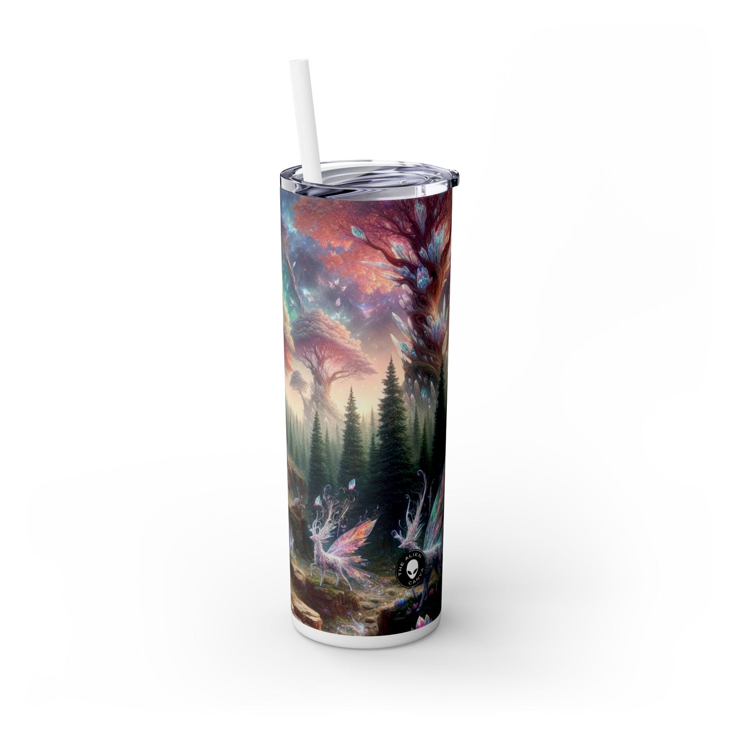 « Forêt de cristal : un royaume magique » - Verre fin Alien Maars® avec paille 20 oz