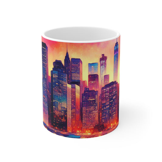 Hidden Oasis: A Spontaneous Impressionism Masterpiece in Vibrant Hues - The Alien Ceramic Mug 11oz Impressionism