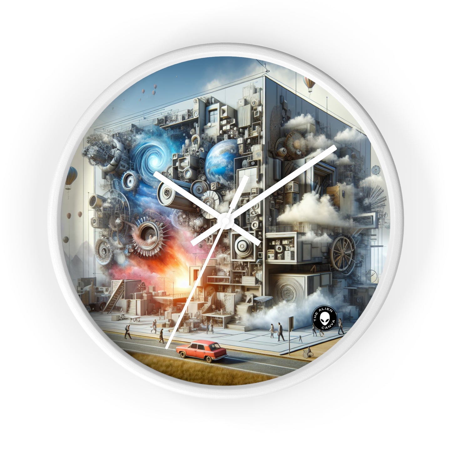 "Symbolic Transformations: Conceptual Realism in Everyday Objects" - The Alien Wall Clock Conceptual Realism