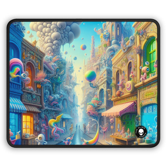 "Whimsical Wonders: A Vibrant Street Scene" - The Alien Gaming Mouse Pad