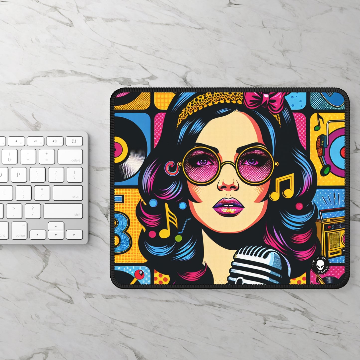 "Celebrating Pop Iconography: A Retrospective Portrait" - The Alien Gaming Mouse Pad Pop Art