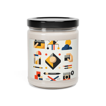 "Tranquil Geometry: Minimalist Landscape Art" - The Alien Scented Soy Candle 9oz Minimalist Art