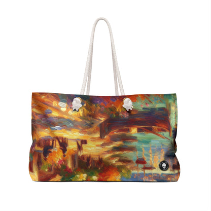 Anochecer dorado: un sereno paseo impresionista junto al agua - The Alien Weekender Bag Impressionism