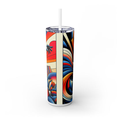 "Dynamic Rebirth: A Remodernism Portrait of a Modern Superhero" - The Alien Maars® Skinny Tumbler with Straw 20oz Remodernism