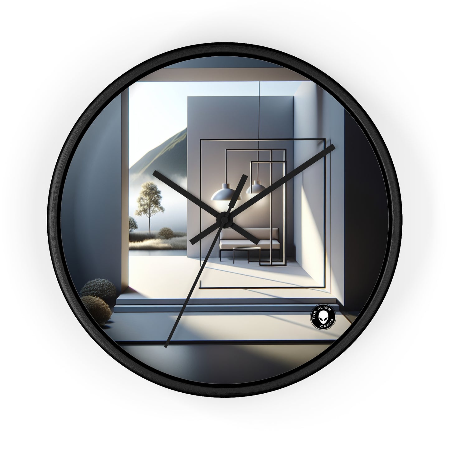 "Monochrome Equilibrium: A Minimalist Exploration of Balance" - The Alien Wall Clock Minimalism