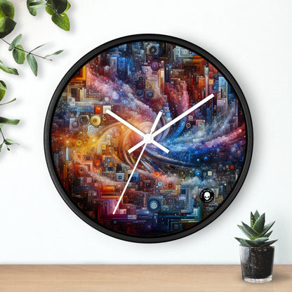 "Noches de ciudades futuristas: una metrópolis deslumbrante de innovación e imaginación" - The Alien Wall Clock Digital Art