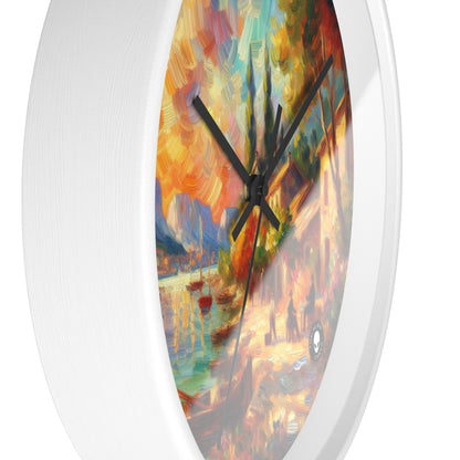 Golden Dusk: A Serene Impressionist Stroll by the Water - The Alien Wall Clock Impressionism