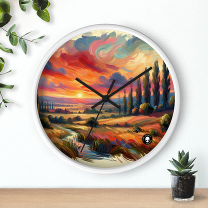 "Harmonious Vistas: A Post-Impressionist Celebration of Nature and Rural Life" - The Alien Wall Clock Post-Impressionism