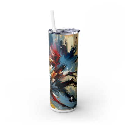 "Dance-Off Fury : Une bataille vibrante d'équipages de rue rivaux" - The Alien Maars® Skinny Tumbler avec paille 20oz Action Art