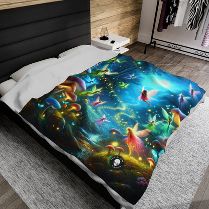 "Fairy Dance in the Glowing Forest" - The Alien Velveteen Plush Blanket