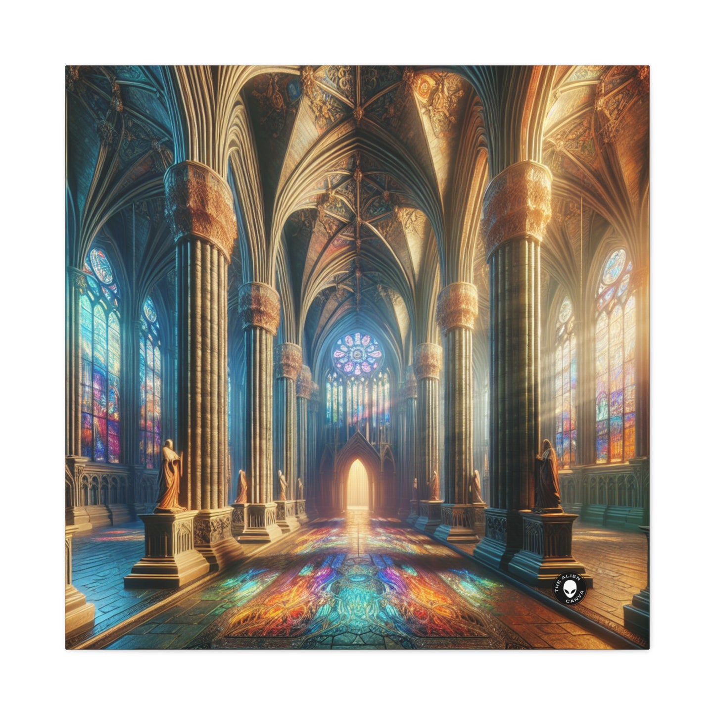 Shadows of the Gothic Cathedral - The Alien Canva Gothic Art