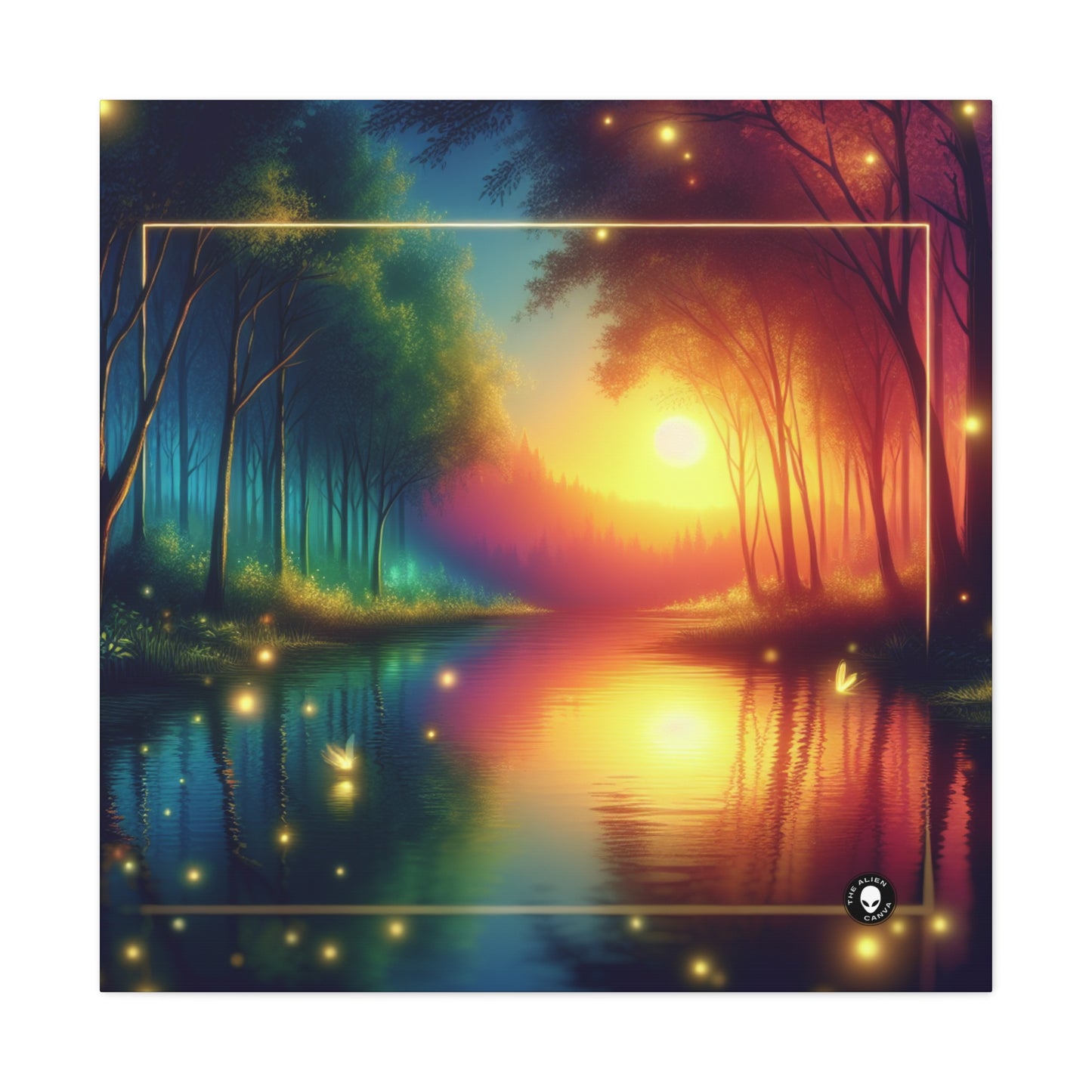 "Dusk Enchantment: A Magical Forest Scene" - The Alien Canva