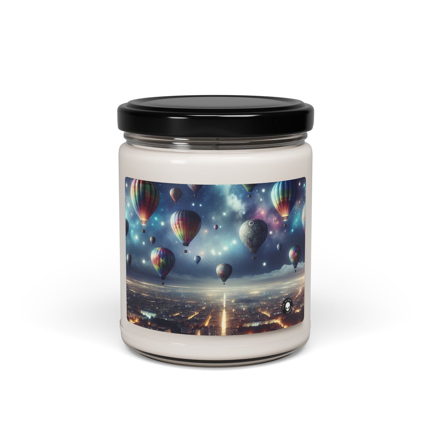 "Starry Night Voyage: Hot Air Balloons Over the City" - The Alien Scented Soy Candle 9oz