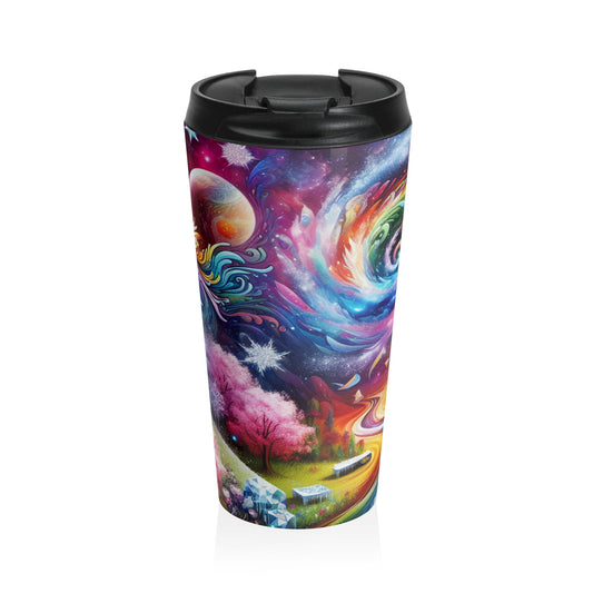 "Chronicles of Change: A Timeless Tapestry" - The Alien Stainless Steel Travel Mug