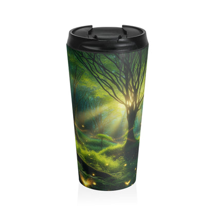 « Glowing Forest Magic » – La tasse de voyage en acier inoxydable Alien